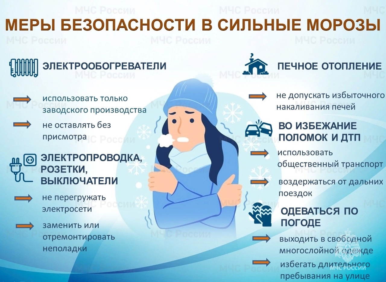 Памятка для жителей по безопасности в морозы.